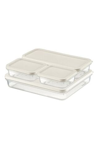 Ceronni Alfa Saklama Kabı 4Lü Set No: 1 Bej
