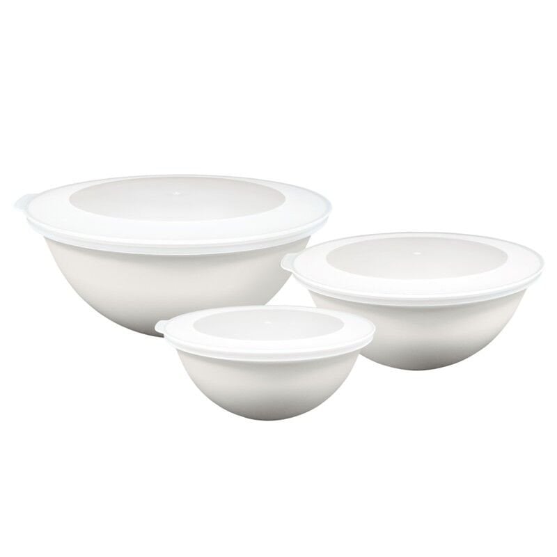 Ceronni Lunar Kapaklı Kase 3Lü Set 3Lt 2Lt 1Lt Beyaz
