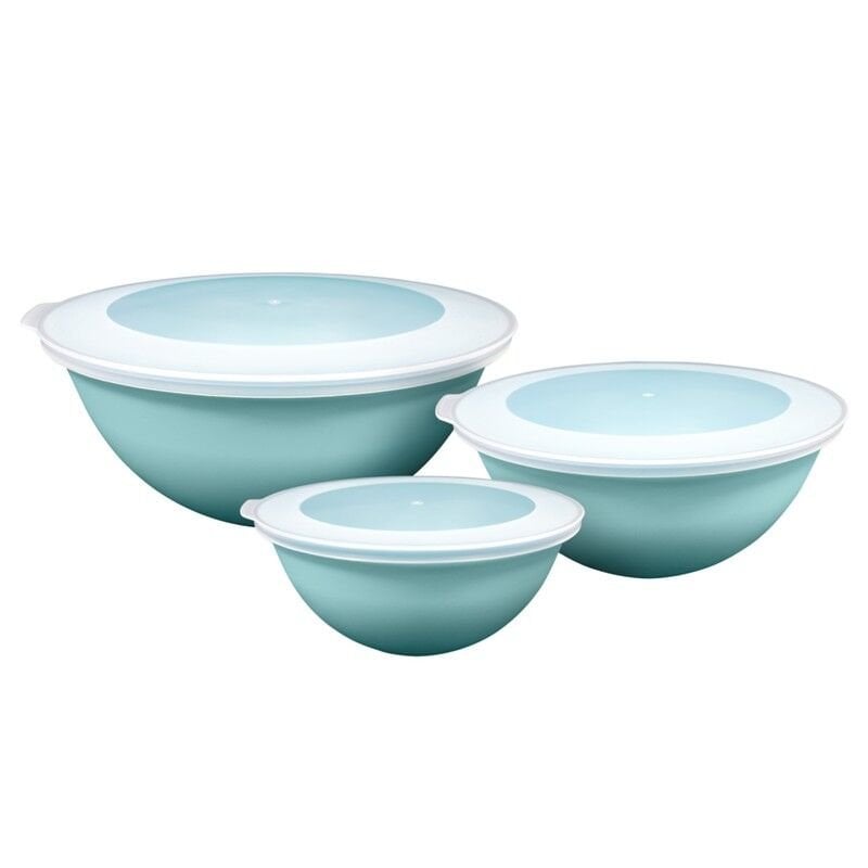 Ceronni Lunar Kapaklı Kase 3Lü Set 3Lt 2Lt 1Lt Turkuaz