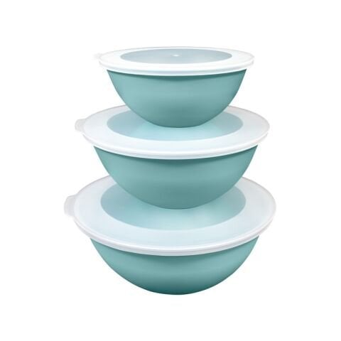 Ceronni Lunar Kapaklı Kase 3Lü Set 3Lt 2Lt 1Lt Turkuaz