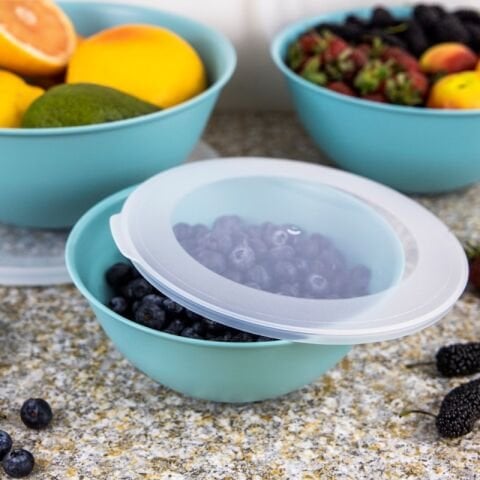Ceronni Lunar Kapaklı Kase 3Lü Set 3Lt 2Lt 1Lt Turkuaz