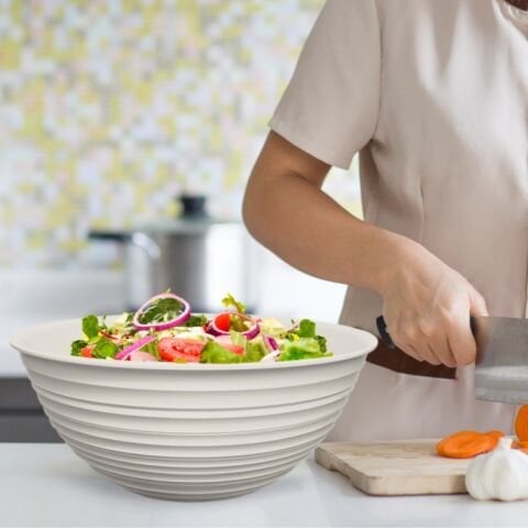 Ceronni Galaksi Desenli Kapaklı Kase 3Lü Set 3Lt 2Lt 1Lt Beyaz