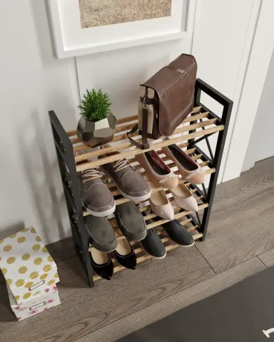 Ravilo Çok Amaçlı Raf 4 Katlı Ayakkabılık Meşe