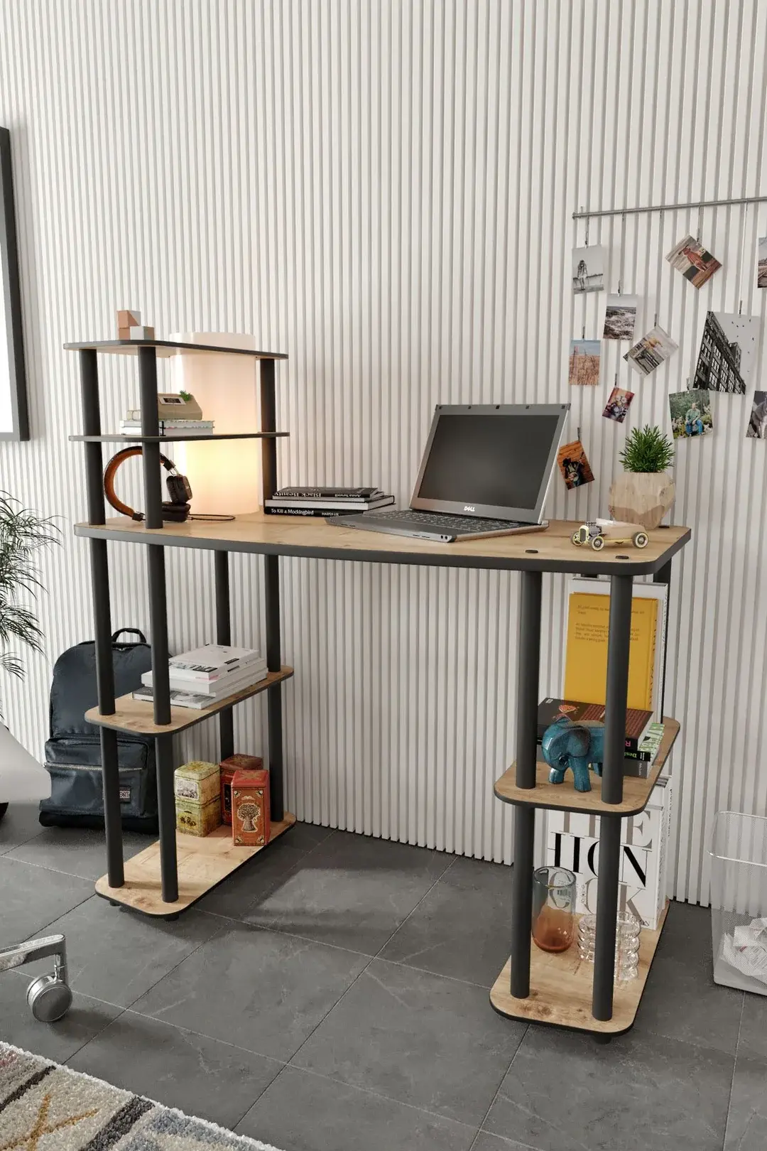 Ravilo Yeni Nesil Aydınlatmalı Çalışma Masası Safir Meşe