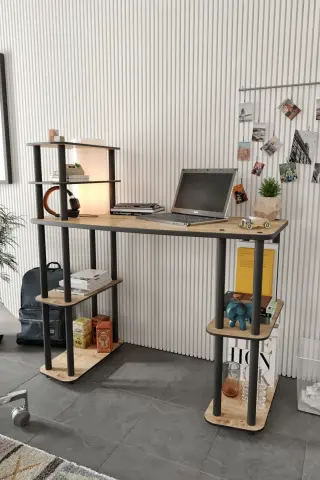 Ravilo Yeni Nesil Aydınlatmalı Çalışma Masası Safir Meşe