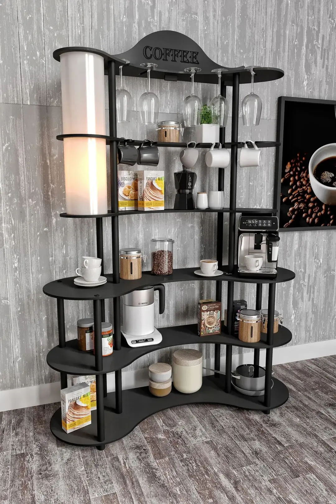 Ravilo Brew Bliss Kahve Köşesi Lambaderli Raf